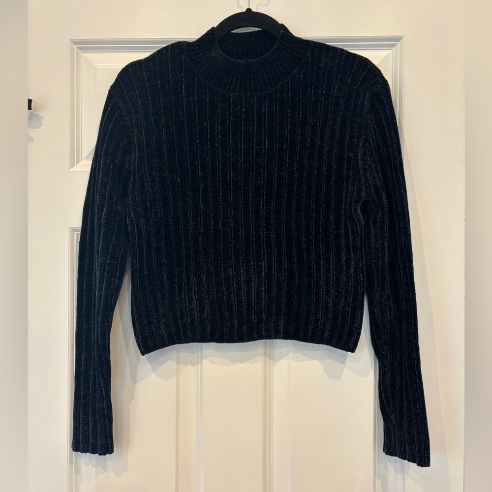 Forever 21 Navy blue Ribbed velvet Sweater